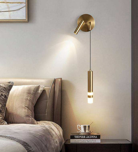 Hdc Modern Long Gold Led Wall Lamp With Spot For Bedside Bathroom Mirror Light- Warm White - HDC.IN