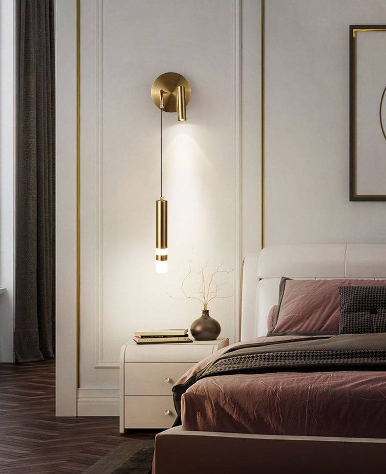 Hdc Modern Long Gold Led Wall Lamp With Spot For Bedside Bathroom Mirror Light- Warm White - HDC.IN